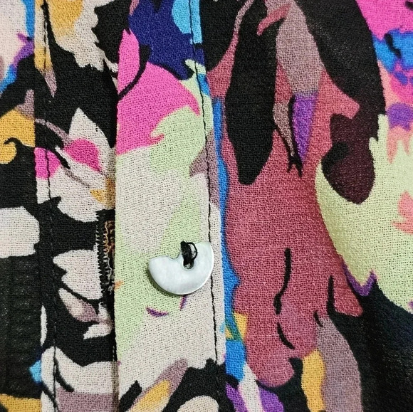 Forever 21 Contemporary Floral Lace Blouse Women Large Multicolor Boho Cottage - Picture 9 of 9